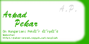 arpad pekar business card